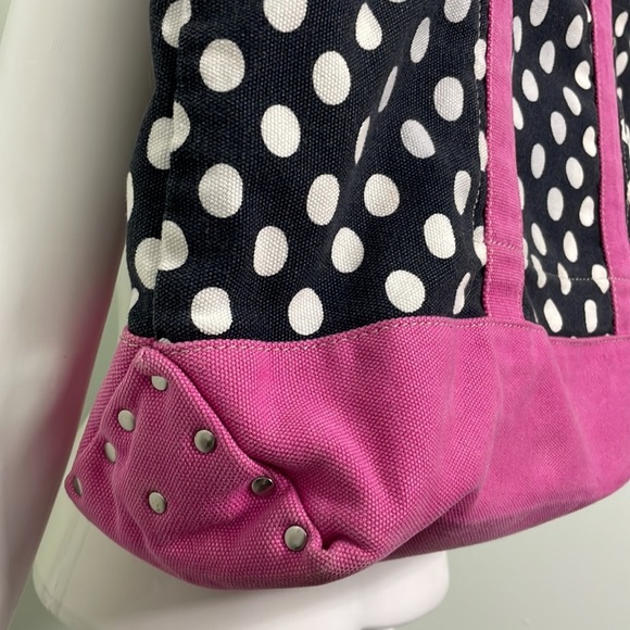J. Crew Black Polkadot Canvas Tote - Picture 2 of 6